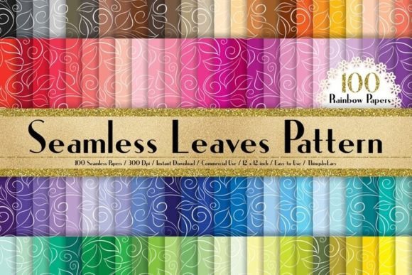 Download Seamless Leaves Pattern Papers - Premium Bundle