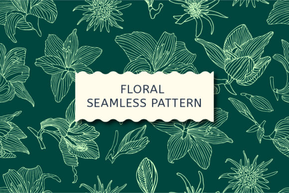 Download Vector Floral Pattern with Lily - Premium Resources